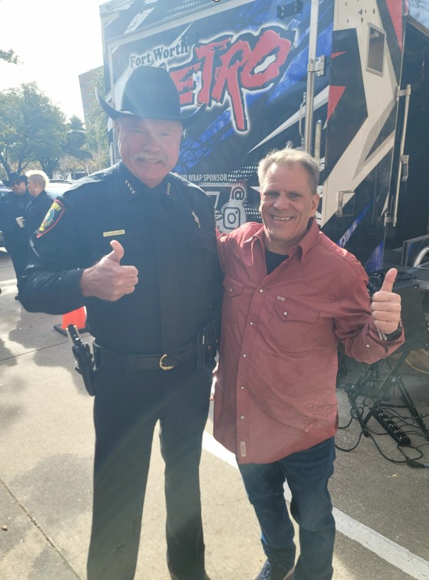 Eddy meeting Bill Wayburn at Tarrant County